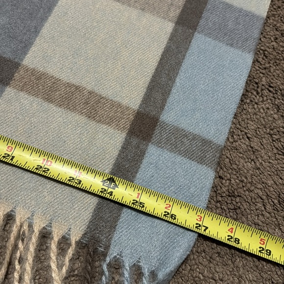 EUC Pretty Persuasions Scarf-Large 27x70-Blue/Beige/Brown Plaid-Soft Poly Blend - Picture 11 of 15